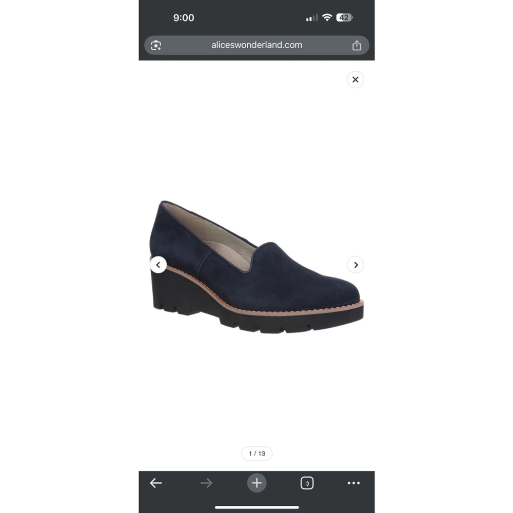 NWOB Vionic Water Repellent Wedges Willa Wedge Navy Woman’s Size 11 Career Comfy - Picture 2 of 9